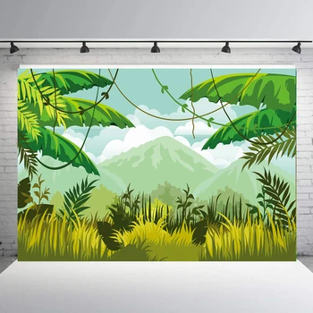 

BEIPOTO Jungle Safari Backdrop Forest Kids Green Photography Background Birthday Decor Party Photo Shoot Floral Baby Shower