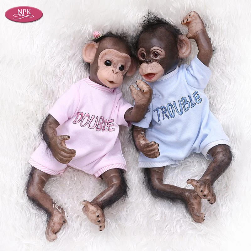 NPK 40 см Reborn Baby кукла в форме обезьяны игрушка реалистичные новорожденные дети кукла орангутанг в черном цвете высокого качества коллекционные куклы игрушки подарки