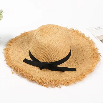 

Korean version of the grass-made big eaves beach hat woman summer new cool hat can fold the seaside straw hat sun-proof hat