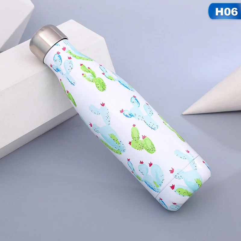 500ml Thermos Mug Stainless Steel Thermo Bottle Rose Gold Thermos Vacccum Flask For Coffee Electroplating Coke Cup - Цвет: 06