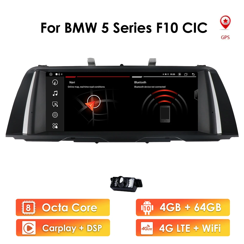 10.25 Android 10 IPS Car Stereo for BMW 5 Series F10 F11 520i 525i 528i 2011 2012 Original CIC MASK System WIFI 4G SWC Radio