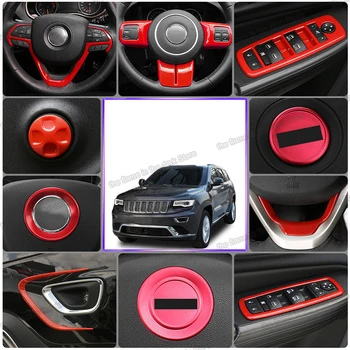 

Lsrtw2017 for Jeep Grand Cherokee Car Grear Window Door Foglight Trims Interior Accessories Styling Red Set