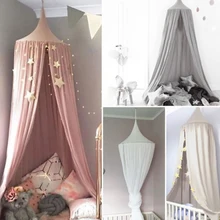 Hanging Kids Baby Bedding Dome Bed Canopy Cotton Mosquito Net Bedcover Curtain for Baby Kids Reading Playing Home Decor