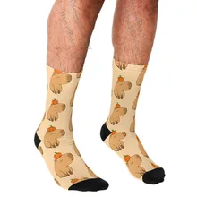 

Men's socks Funny Capybara with a pumpkin Socks Men harajuku Happy hip hop Novelty cute boys Crew Casual Crazy Socks for men