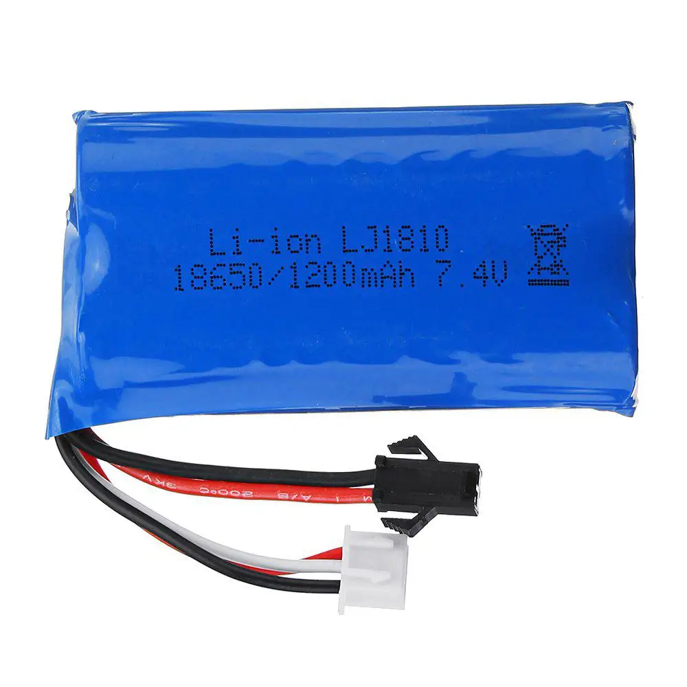 

RCtown HS 18650 7.4V 1200mAh 25C 2S Li-ion Battery Anti-Reverse Plug for 18301/18302 18311/18312 Rc Car
