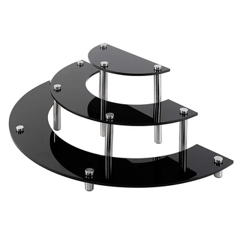 

3-Layer Semicircle Acrylic Jewelry Display Rack Cake Desktop Holder Tabletop Retail Display Stand TUE88