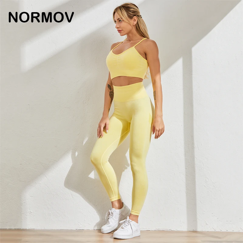 NORMOV 2021 New Hot Sale Fitness Female Full Length Leggings 12 Colors Running Pants Comfortable And Formfitting Yoga Pants lularoe leggings Leggings