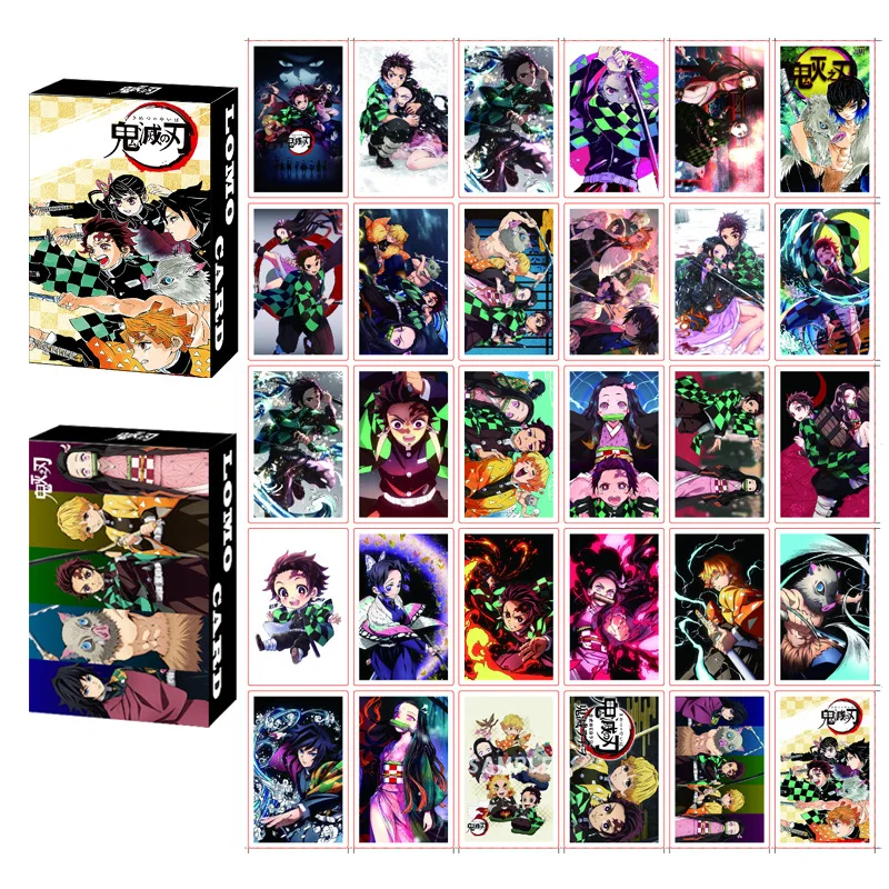 30 Pz/Scatola Anime Demon Slayer Cartoon Cartolina Artbook Puntelli Lomo Card Gift Collection