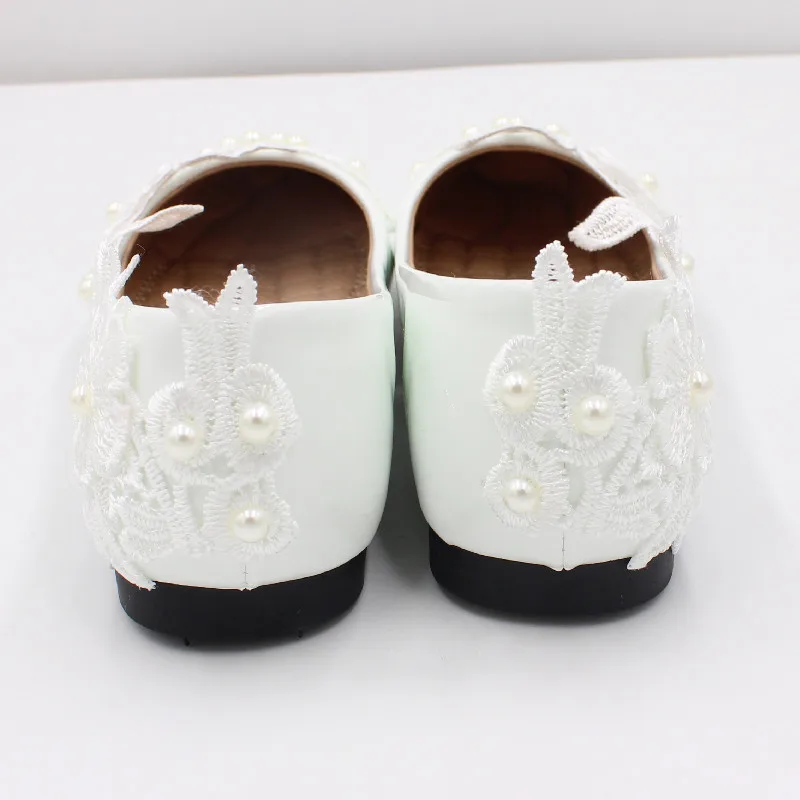 Sorbern New White Flower Bridal Flats Lady Wedding Flat Shoes Large