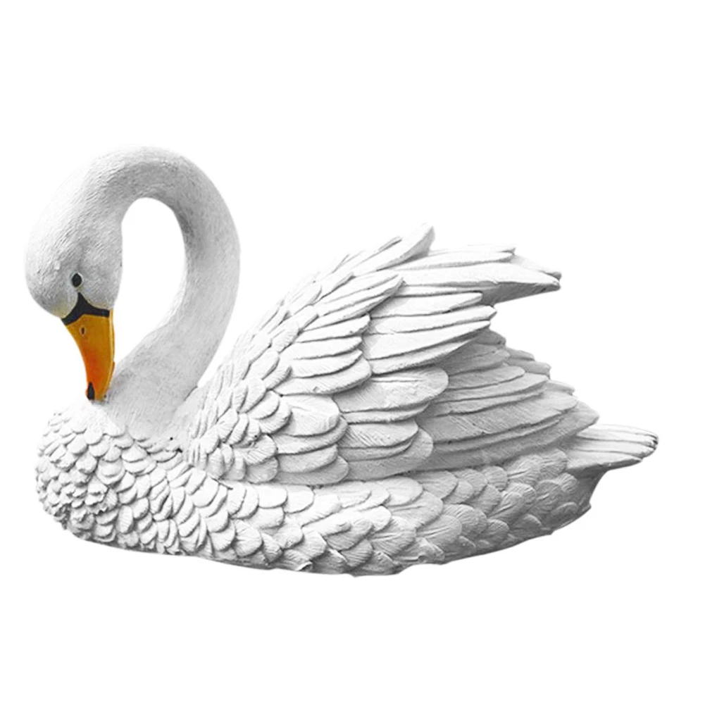 

Swan Figurines Water Yard Floating Miniature Animal Beach Resin Pond Decoration Outdoor Art Realistic Sculptures Garden Statues
