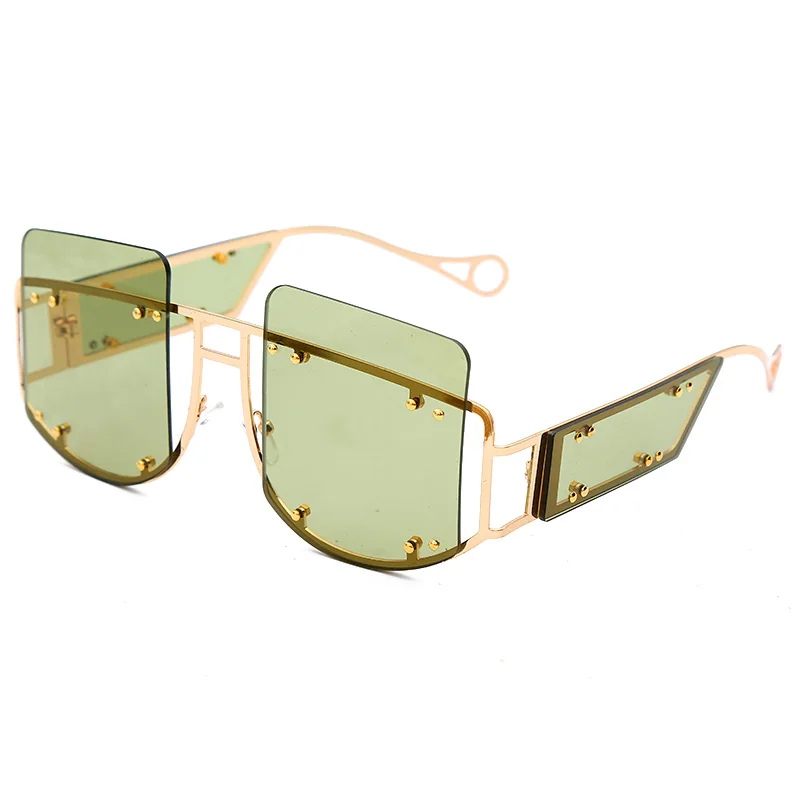 Популярные трендовые негабаритные Квадратные Солнцезащитные очки топ женские красные коричневые тонированные цветные линзы UV400 ретро женские мужские солнцезащитные очки