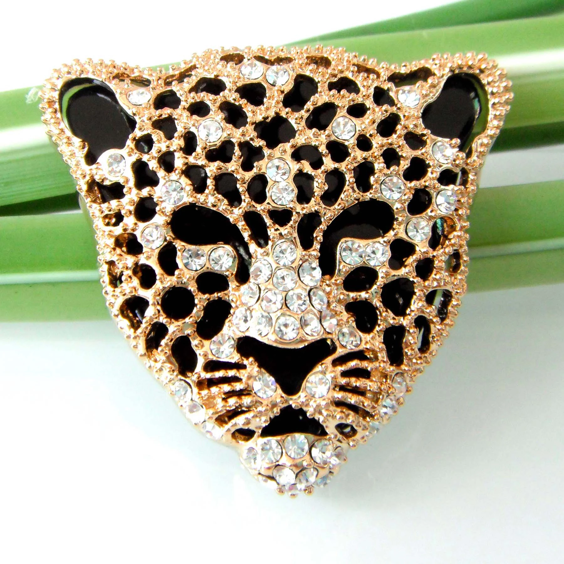 Брошь с эмалью в виде головы леопарда Navachi Cheetah SMT7627|brooch|brooch patternbrooch findings |