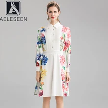 AELESEEN 2020 подиумные платья с цветочным рисунком трапециевидные