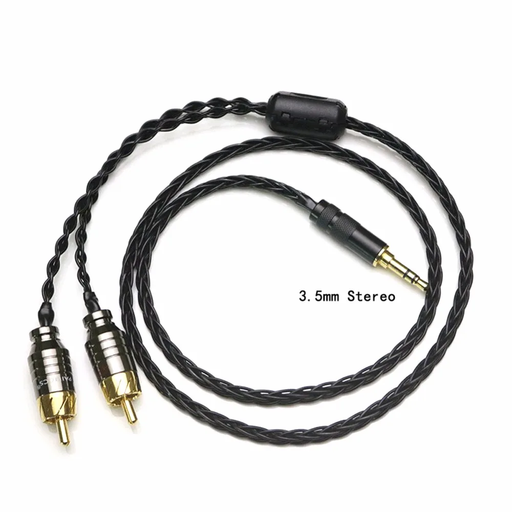 2 5 3 5 4 4mm Balanced Male to 2 RCA Male Splitter Audio Cable 24AWG OCC Silver Plated Cable for Headphone Player