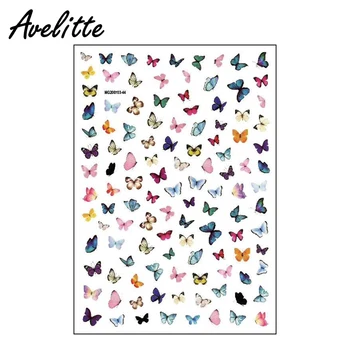

Avelitte Stickers For Nails color butterfly ins wind ultra-thin adhesive nail decals DIY waterproof 3D finished product