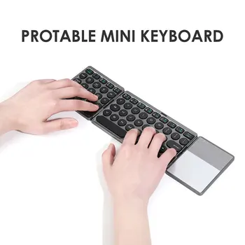 

Mini Folding Keyboard Bluetooth Foldable Wireless Keypad with Touchpad Support Windows Android Ios For Tablet iPad iPhone Huawei