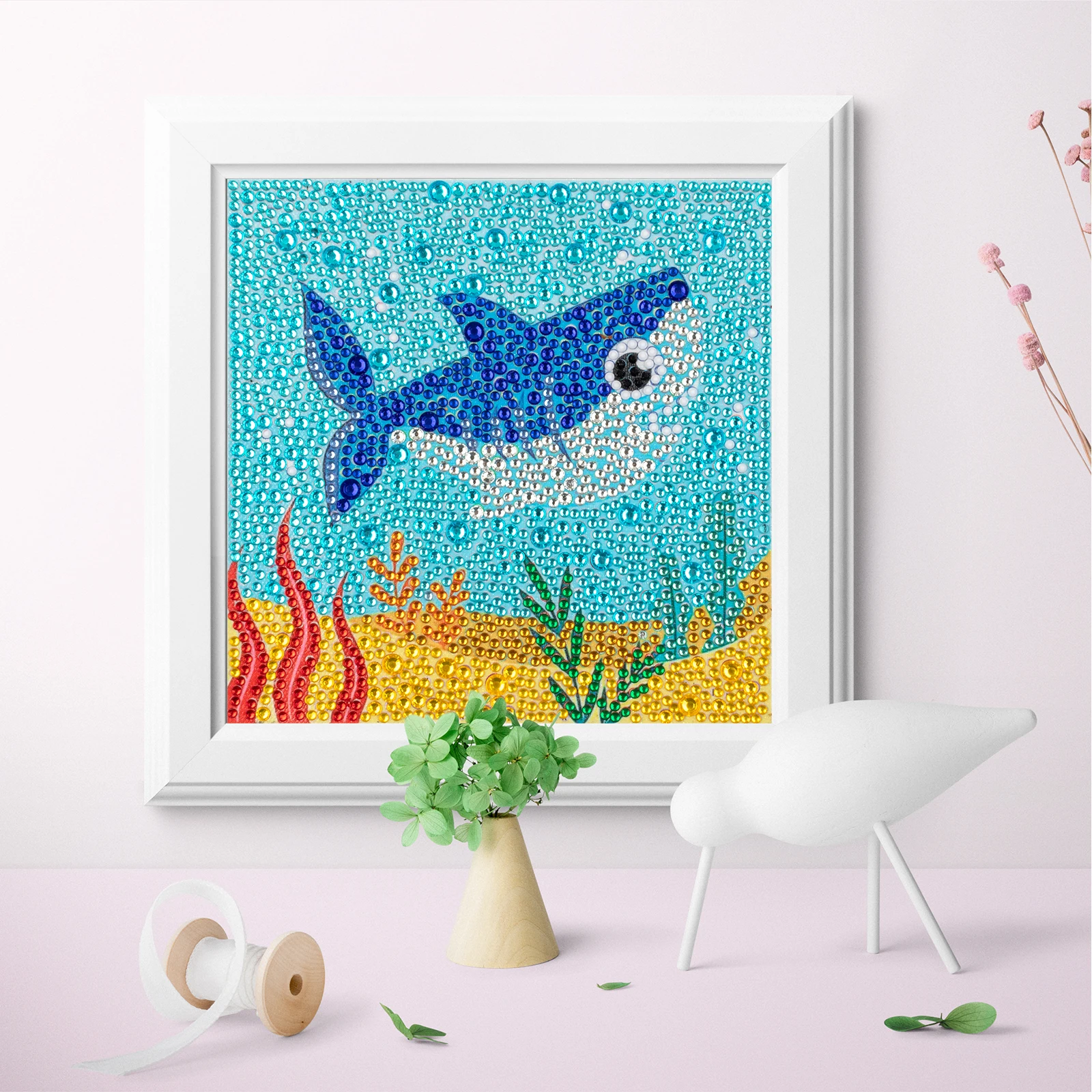 DIY Diamond Painting Cartoon Animal Dog Shark Elephant Crystal Rhinestone Diamond Embroidery for Children Kid Beginners Gifts