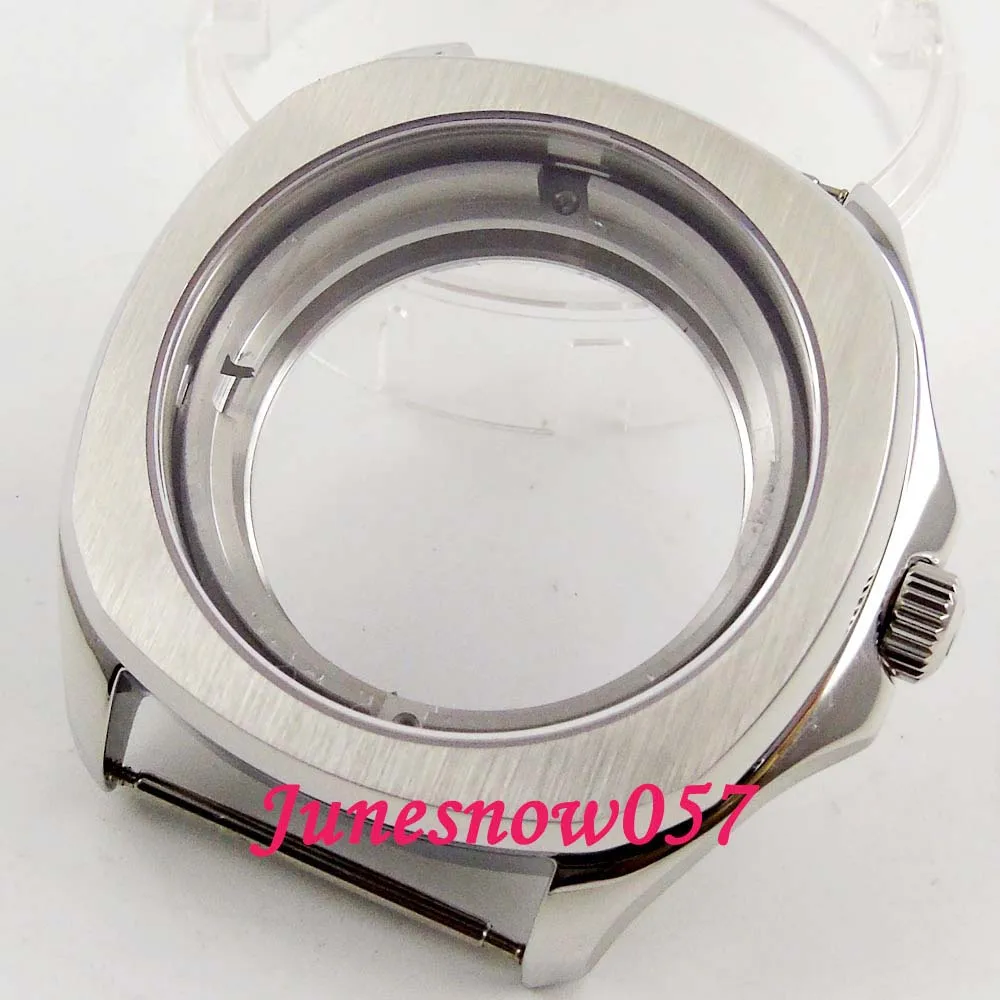 Parnis 40mm Brushed 316l Watch Case Sapphire Crystal See Through Back