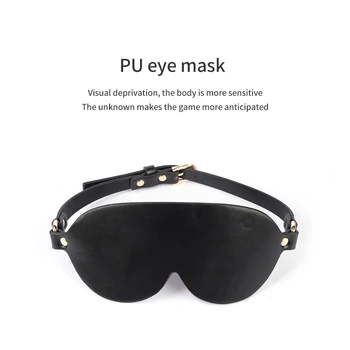 Luxury Bed Bondage Set Genuine leather BDSM Kits Restraint Handcuffs Collar Gag Erotic Sex Toys For Women Couples Adult Games 3