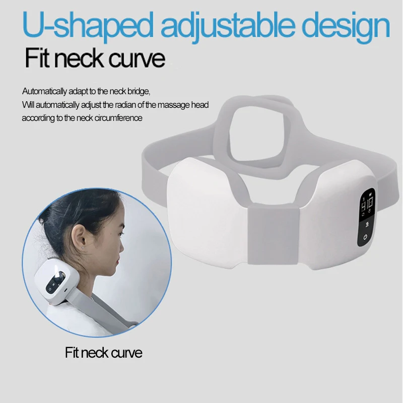  Charging Portable Cervical Massager Electric Warm Massage Kneading Hot Compress Neck Back Waist Mas