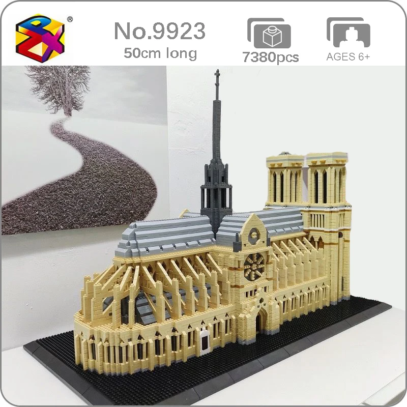 US $83.99 Pzx 9923 World Architecture France Notre Dame De Paris 3d Model Diy Mini Diamond Blocks Bricks Building Toy For Children No Box