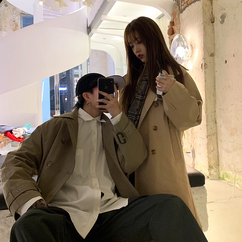 

Men's long windbreaker 2020 spring and summer new handsome solid color loose long windbreaker young fashion trend men's
