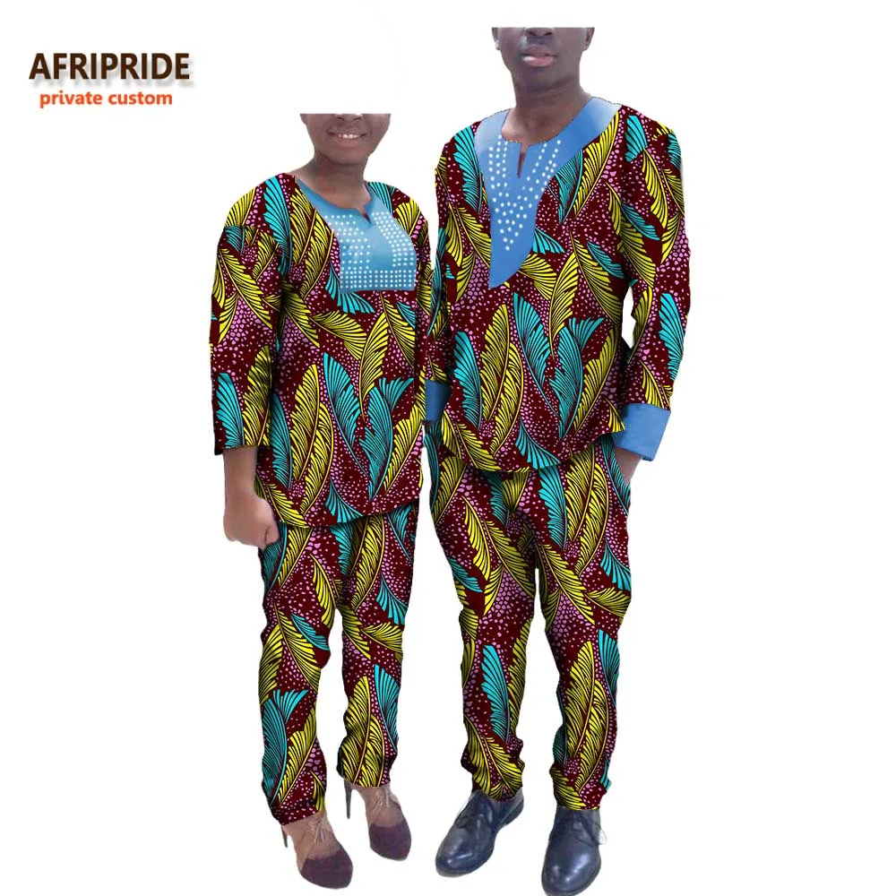 Осенняя одежда для пары, AFRIPRIDE, индивидуальный заказ, наручные рукава+ брюки длиной до щиколотки, костюм для пары, бриллианты на груди, A72C01 - Цвет: 547