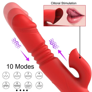 FLXUR Telescopic Rabbit Vibrator Rotation Heating G Spot Dildo Vibrator Clit Stimulator Female Masturbation Sex Toys for woman 4