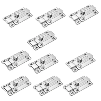 

10Pcs 3 Inch Door Lock Slide Bolt Stainless Steel Door Latch Bolt Hasp Latch Lock Bathroom Toilet Bedroom Door Buckle Hardware P