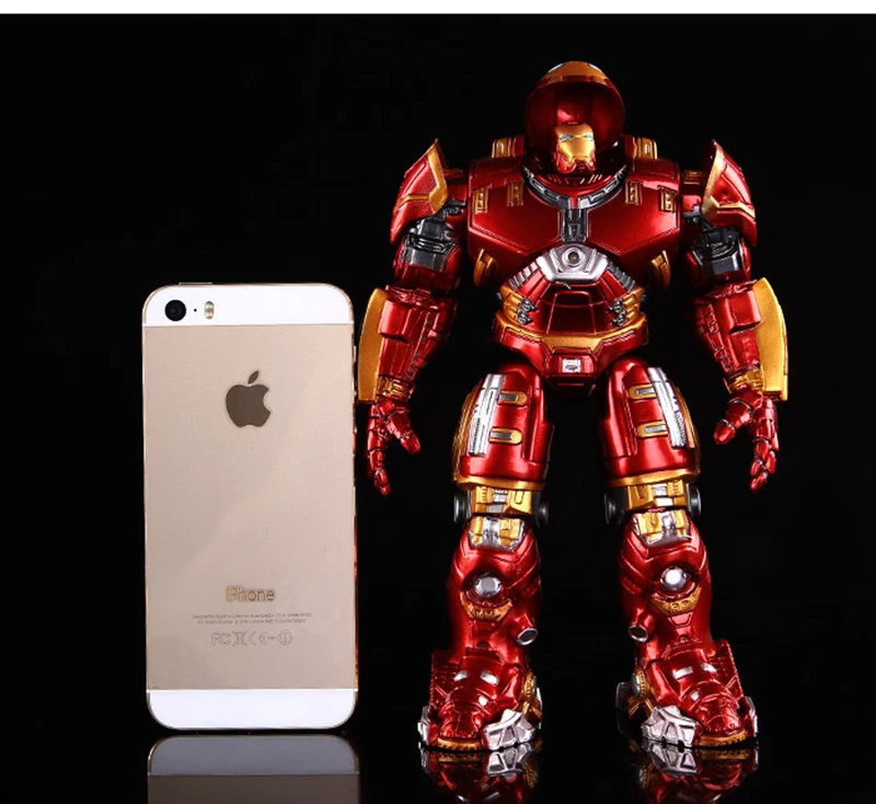 18cm Avengers 2 Iron Man Armor Joints Movable Action Figure Iron Man Hulk Buster Figures Mark with LED Light Toys Model for Kids