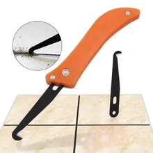 Outil repliable pour réparation de carreaux de sol et mur, couteau à crochet, nettoyage du vieux mortier, dépoussiérage, Construction en acier, outils ménagers manuels