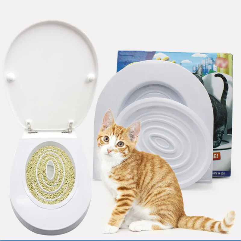 

Pet Cat Toilet Seat Training Kit Plastic Puppy Litter Potty Tray Pets Cleaning Supplies Healthy Pet Cats Human Toilet 2019 New