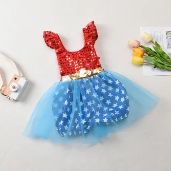 

American Independence Day Baby Romper Star Sequin Baby Girl Summer Clothes European And American Clothes For Baby Girl Romper