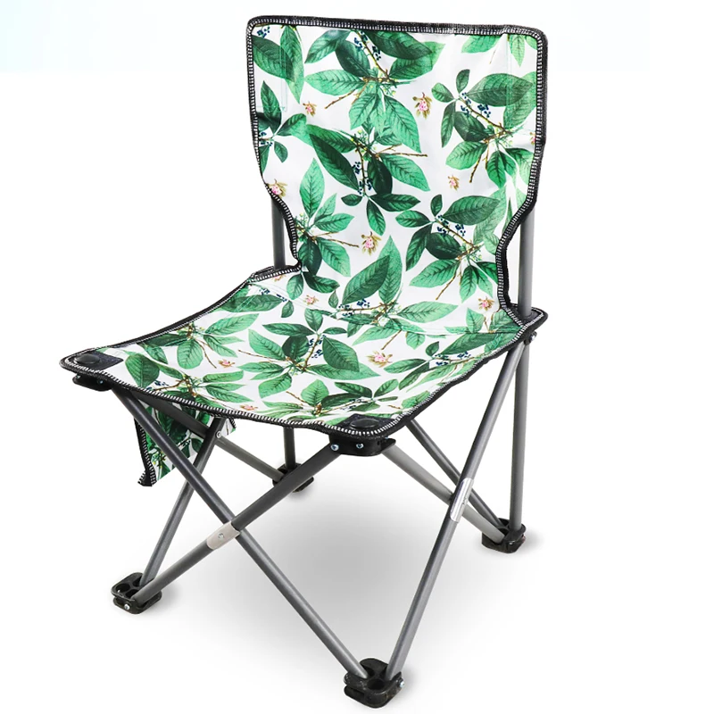 

Outdoor Chair Portable Camping Picnic Folding Foldable Chair Ultralight Fishing New Green Flesh Leaf Flower Chair