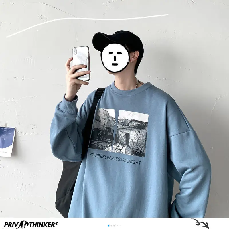 Privathinker Graphic Printed Men Hoodies 2020 Autumn New Men's Vintage Sweatshirts Korean Style Man Streetwear Casual Pullovers Privathinker Graphic Printed Men Hoodies 2020 Autumn New Men's Vintage Sweatshirts Korean Style Man Streetwear Casual Pullovers