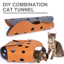 Pet Toy Cat Tunnel Kitten Fun Washable Collapsible Interactive Training Toy Rabbit Play Tube Wool Felt Cat Tunnel Toy Cat Tunnel