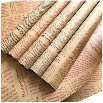 

45pcs/lot 52*75cm Vintage English Newspaper Flower Gift Wrapping Paper Patry Decoration Supplies
