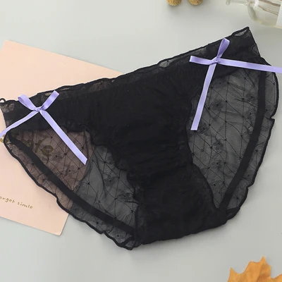 black 845 Женские трусики, сексуальные трусики, нижнее белье, атласные трусики для женщин, Сетчатое белье, женское Прозрачное нижнее белье, милые трусики для девушек, XS-XL, 846 - Цвет: black 845