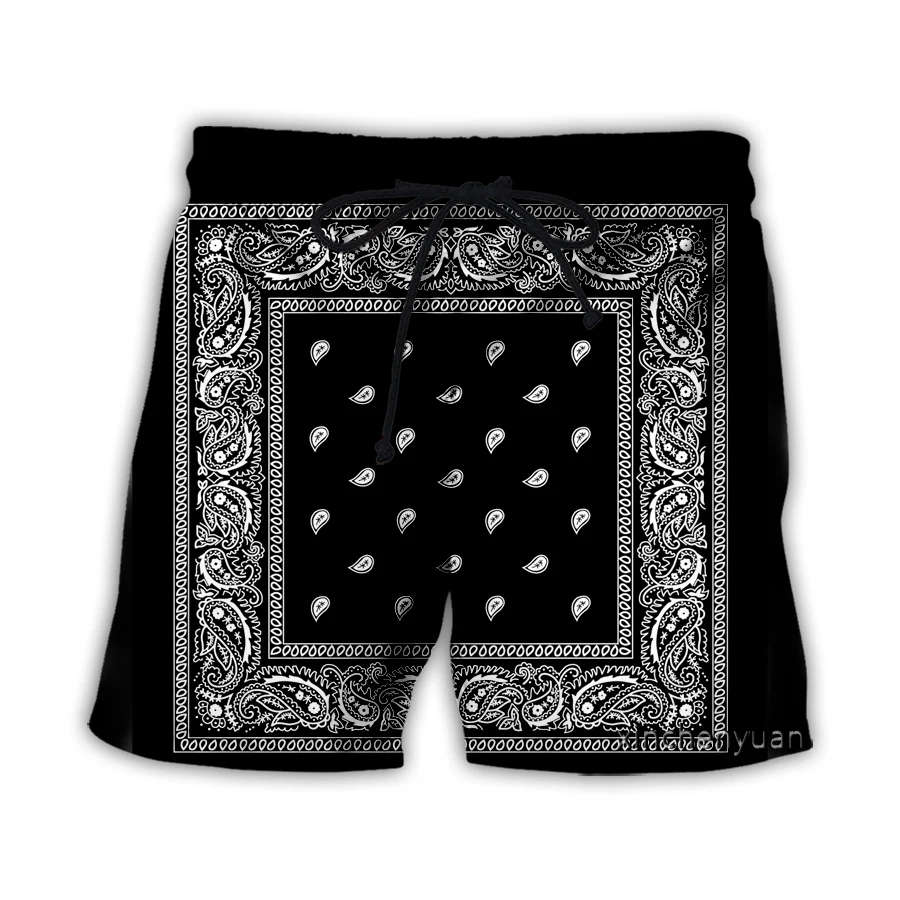 

New Men/Women Bandana 3D Printed Casual Shorts Fashion Streetwear Men Loose Sporting Shorts A29