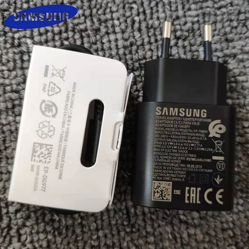

Samsung Note 10 Super Fast Charger PD PSS 25w Super Fast Charging Power Adapter Type-c cable For Galaxy Note 10 S10 Mi 9 K20 Pro
