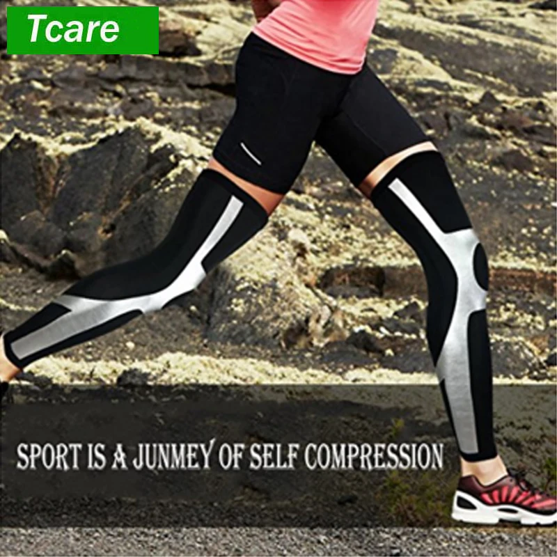 Tcare 1 шт. компрессионные наколенники для спорта, бега, баскетбола, обезболивания голени колена, улучшения кровообращения