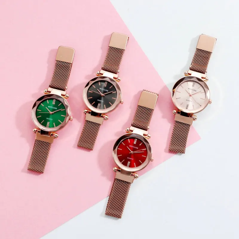 

Top Brand Sets Star Watch For Women Rose Gold Mesh Magnet Starry Sky Women Bracelet Watch Ladies Wrist Watches Relogio Feminino