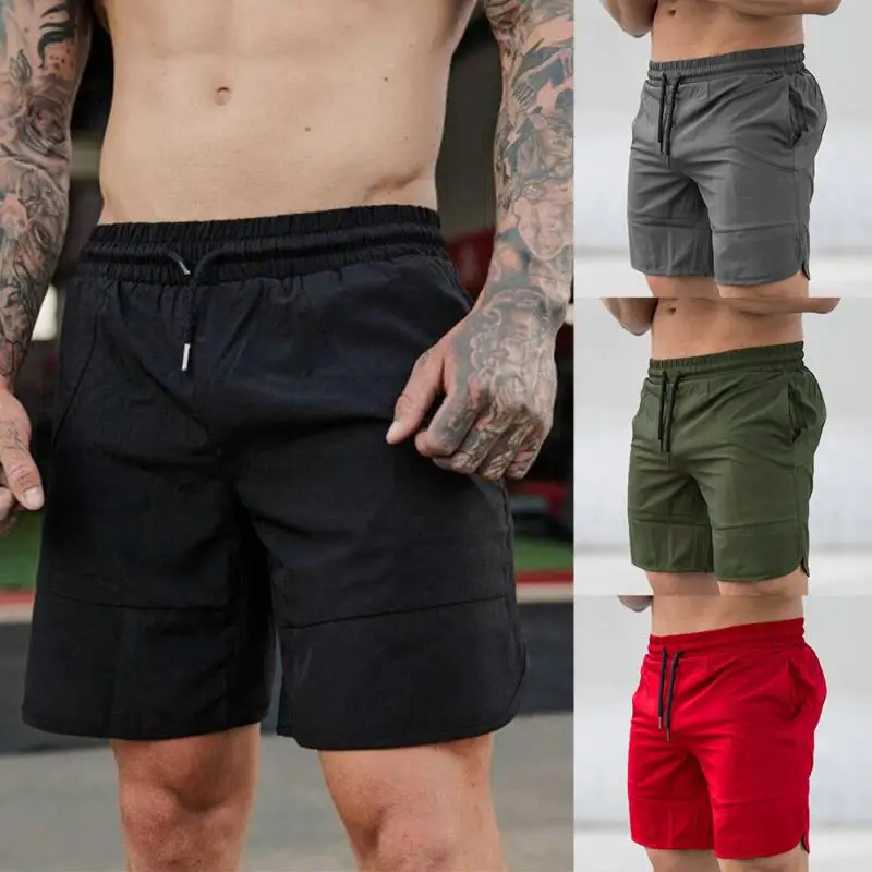 

2020 Men Fitness Bodybuilding Shorts Man Summer Gyms Workout Male Breathable Quick Dry Sportswear Jogger Beach Short Pants
