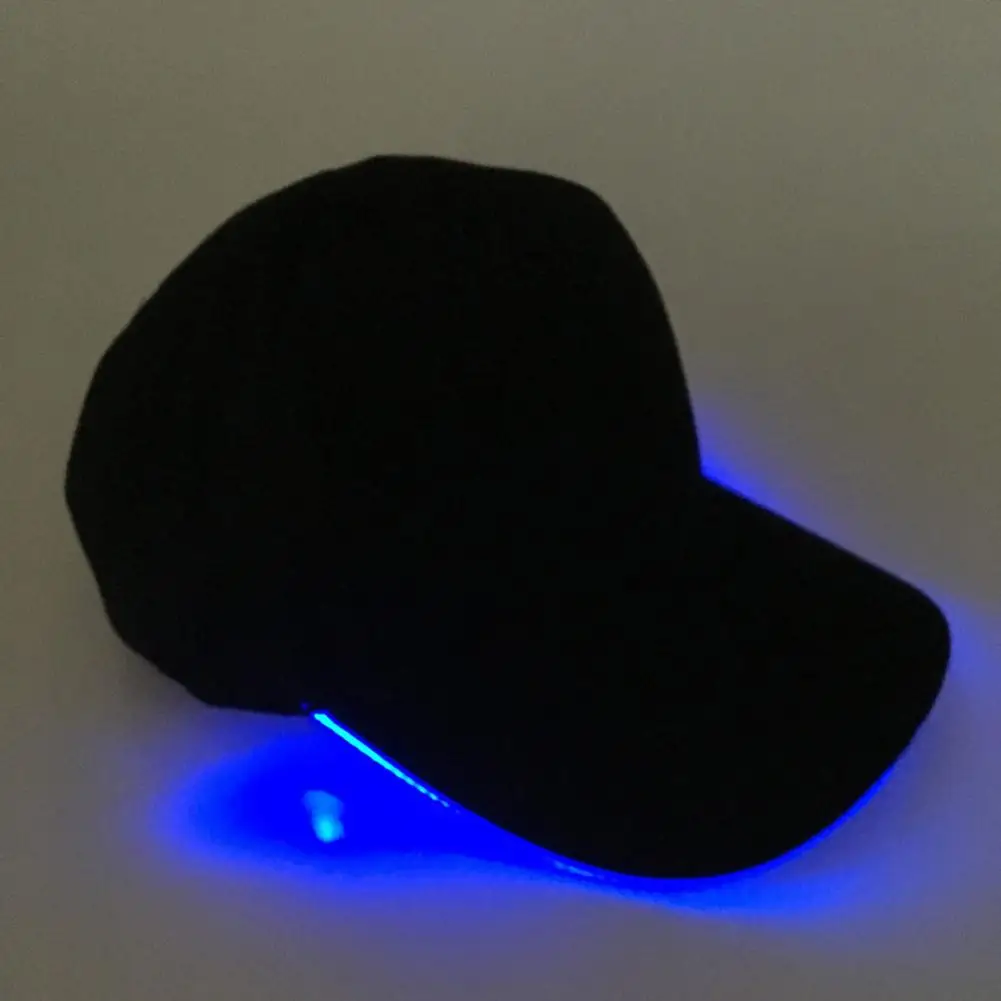 

Fashion Unisex Solid Color LED Luminous Baseball Hat Christmas Party Peaked Cap Adjustable Sports caps in summer Women Men Hat