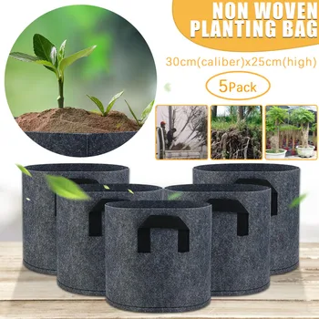 

Non Woven Tree Fabric Pots Grow Bag Root Container Plant black hand with planting flowers nonwoven bags 30X25CM 5PCS