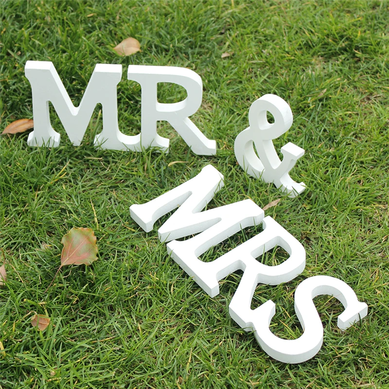 

1 Set Solid Mr & Mrs Wooden Letters for Wedding Decoration Sign Top Table Present Decor Event Party Supplies Home Decor