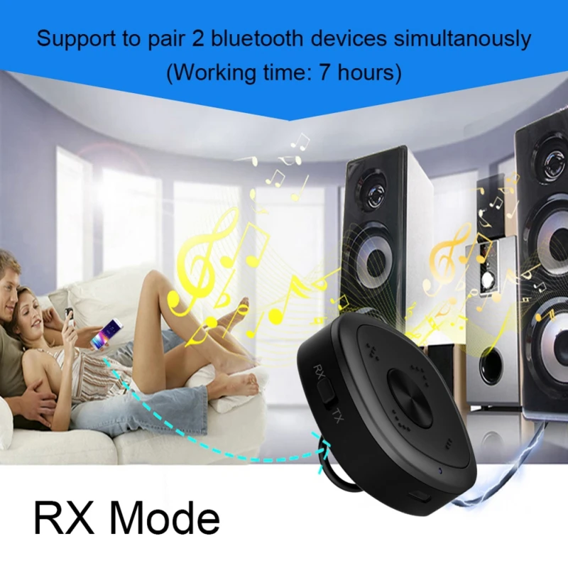  Bluetooth 5.0 Transmitter Receiver Audio Adapter Long Range Portable With AptX HD Audio & Low Delay