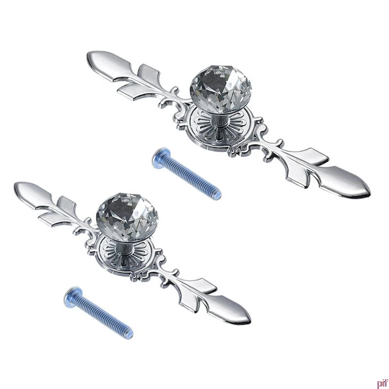 

Diamond Crystal Handle European Minimalist Transparent Crystal Single Hole Cabinet Wardrobe Door Handle Glass Drill Handle