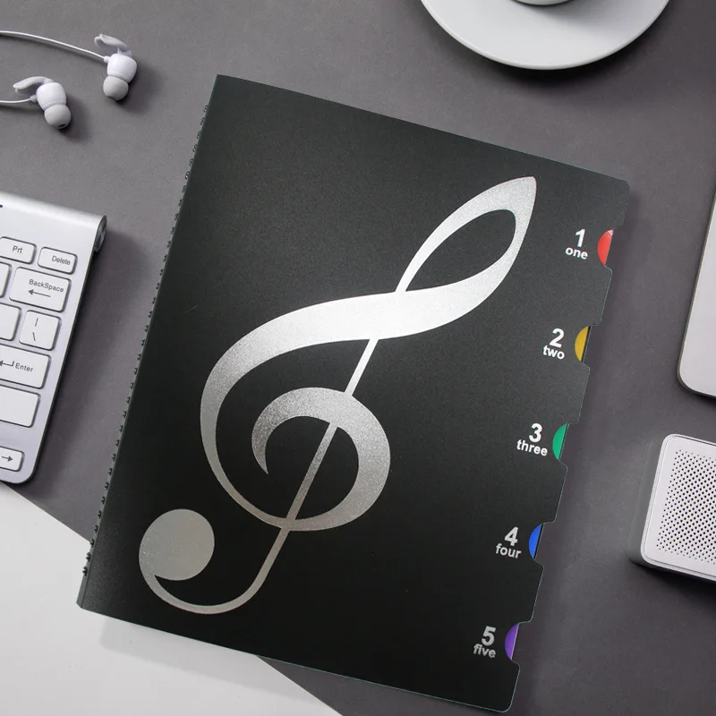 

20 Pages/40 Sheets Folder Piano Score Storage Clip Music Band Practice Paper Organizer