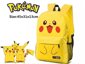 

Cute Smile Face Pikachu Back to School Shoulder Backpack Cartoon Pokemon Student School Bag Capacity Travel Mochilas